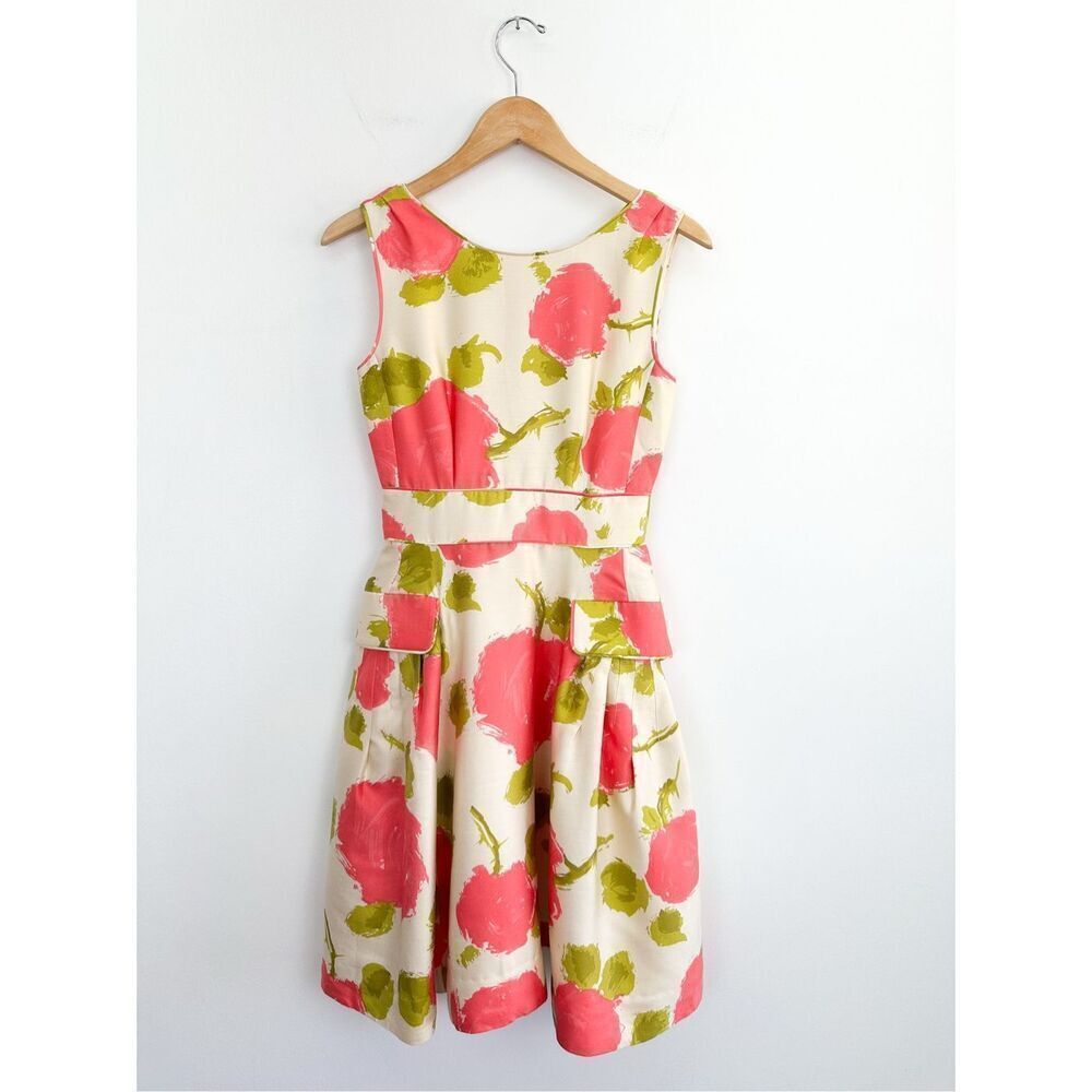 Kate Spade New York Women’s Pink Green Floral Wynn Sleeveless Midi Dress ASO Zoo - Picture 2 of 15